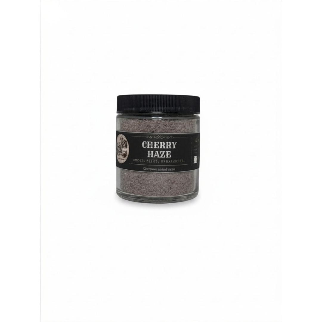 Jar of 'Cherry Haze' spice blend on a white background