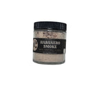 Jar of Habanero Smoke seasoning on a white background