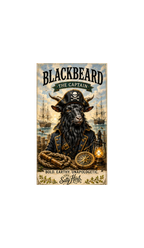 Vintage-style poster of a goat dressed as Blackbeard with ships and ocean in the background.