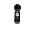 Spice grinder with a label on a white background