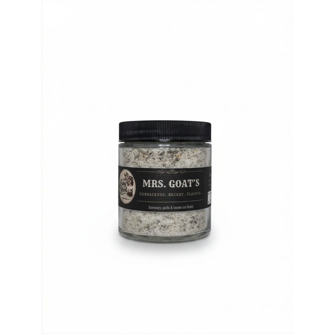 Jar of Mrs. Goat's product on a white background